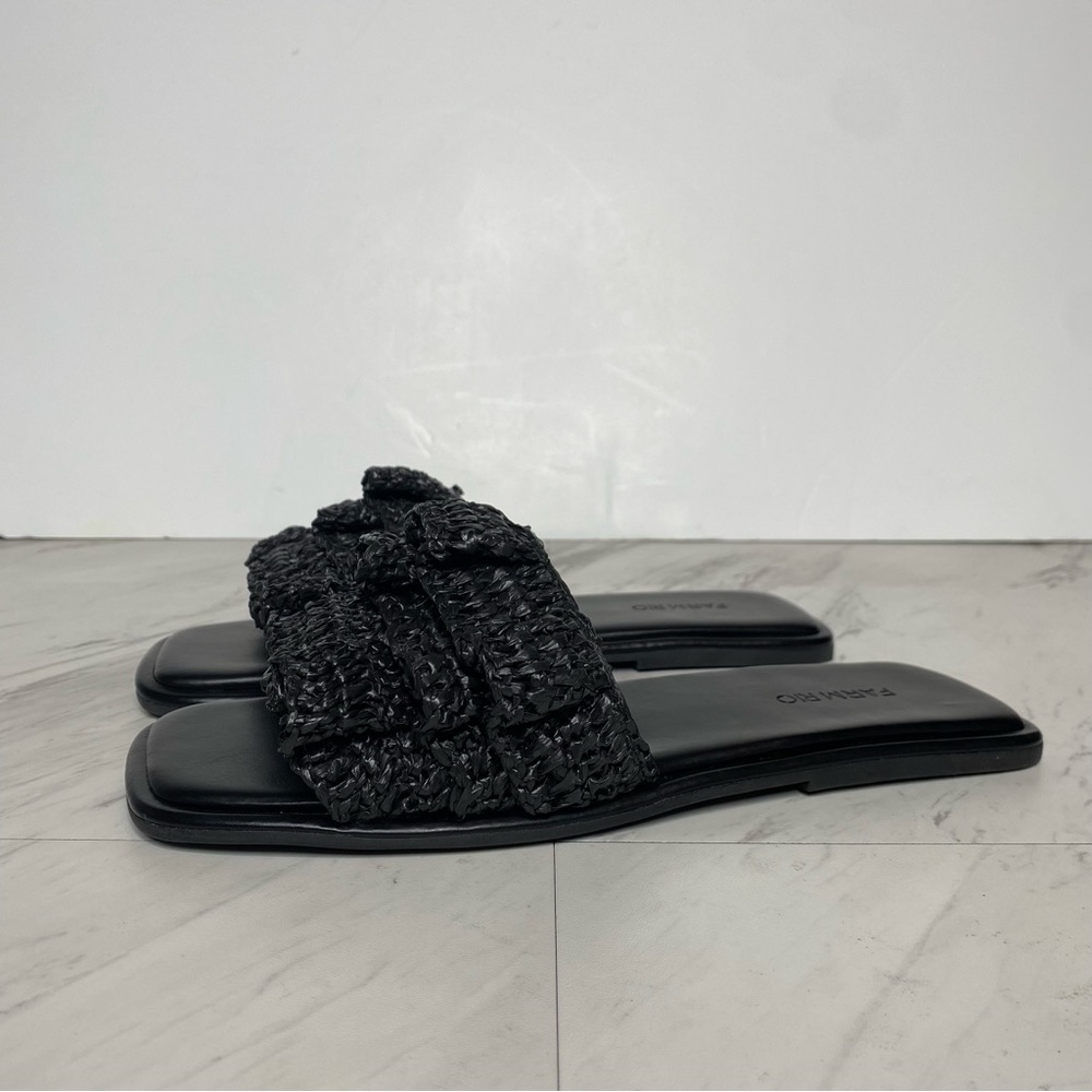 Farm Rio Black Ruffle Square Toe Slide Sandal 9 - Picture 13 of 13